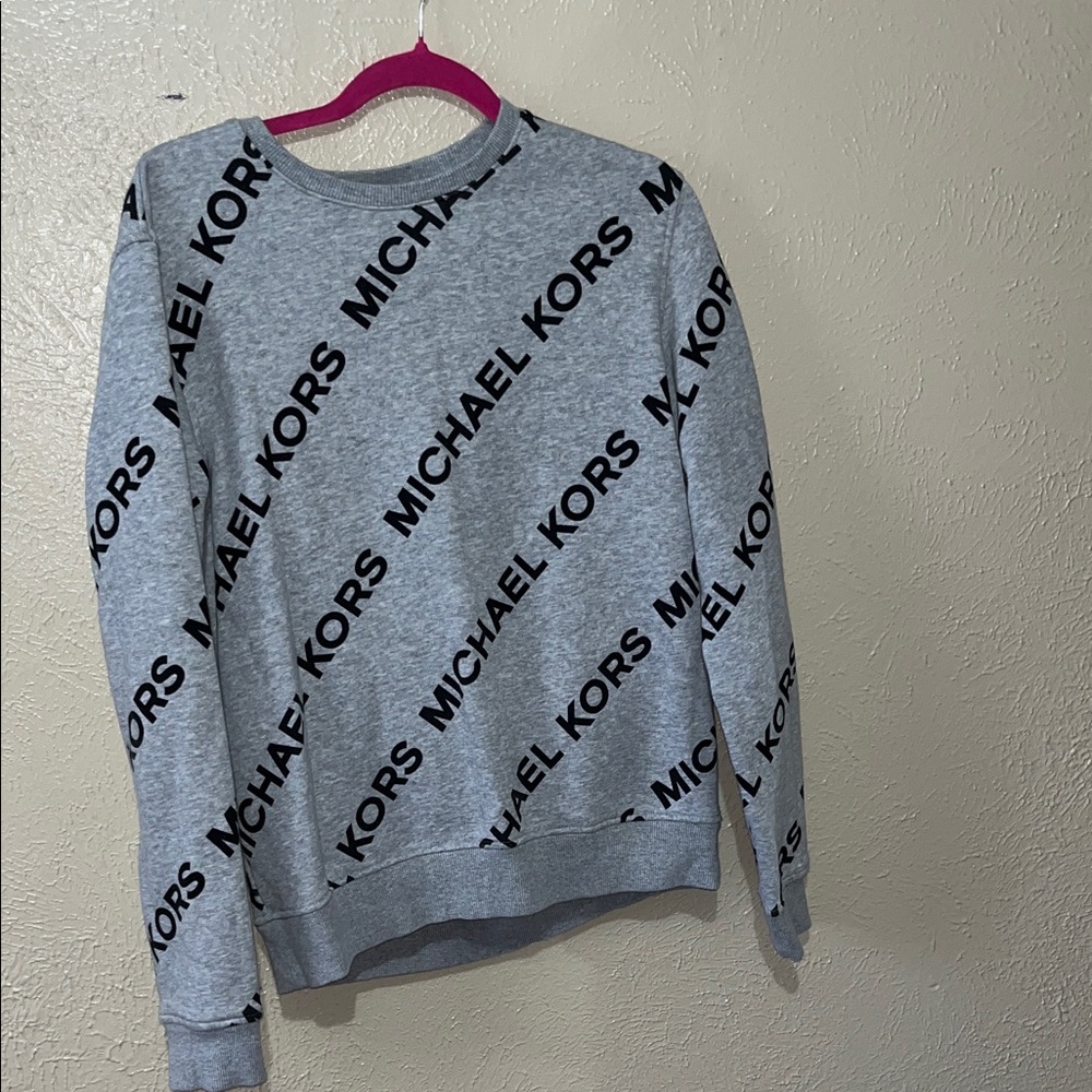 Michael Kors Heather Gray Logo Pullover